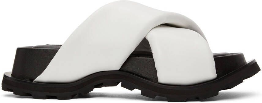 Jil Sander White Padded Slides - Picture 5