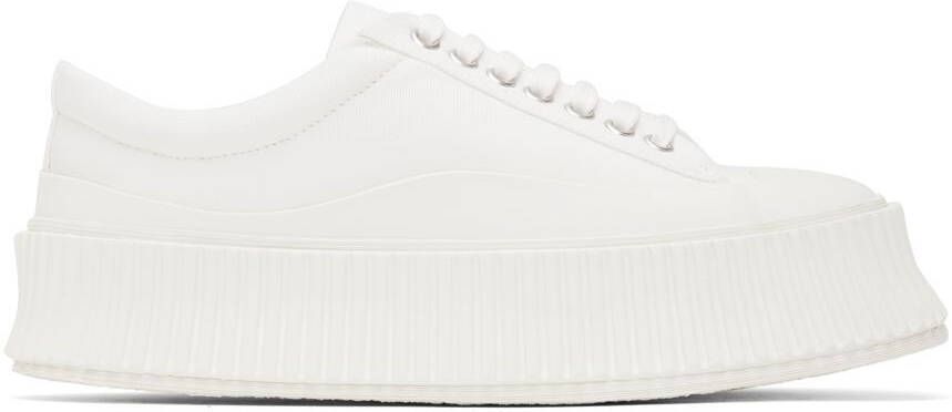 Jil Sander White Platform Sneakers - Picture 4