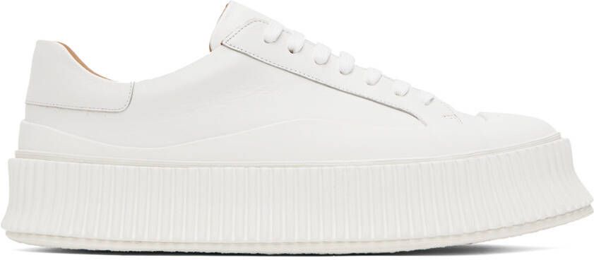 Jil Sander Green Canvas Platform Sneakers - Picture 6