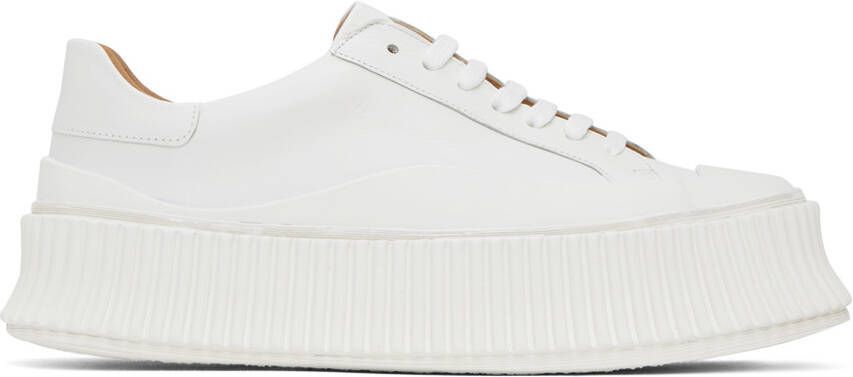 Jil Sander White Platform Sneakers - Picture 5