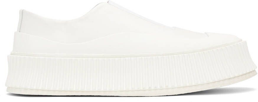 Jil Sander White Platform Sneakers - Picture 4