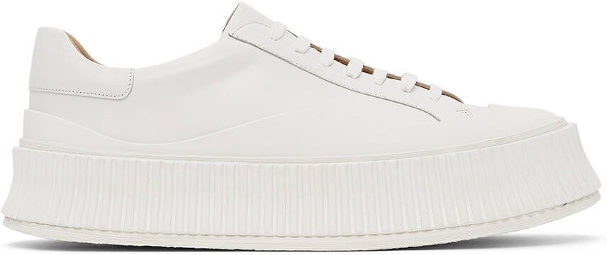 Jil Sander White Platform Sneakers - Picture 5