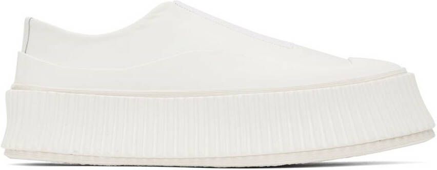 Jil Sander White Slip-On Platform Sneakers - Picture 4