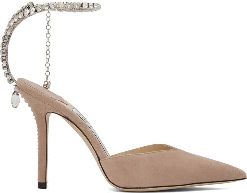 Jimmy Choo Beige Saeda 100 Heels