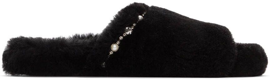 Jimmy Choo Black Acinda Flat Slippers - Picture 4