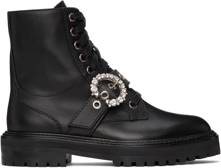 Jimmy Choo Black Cora Flat Combat boots - Picture 5