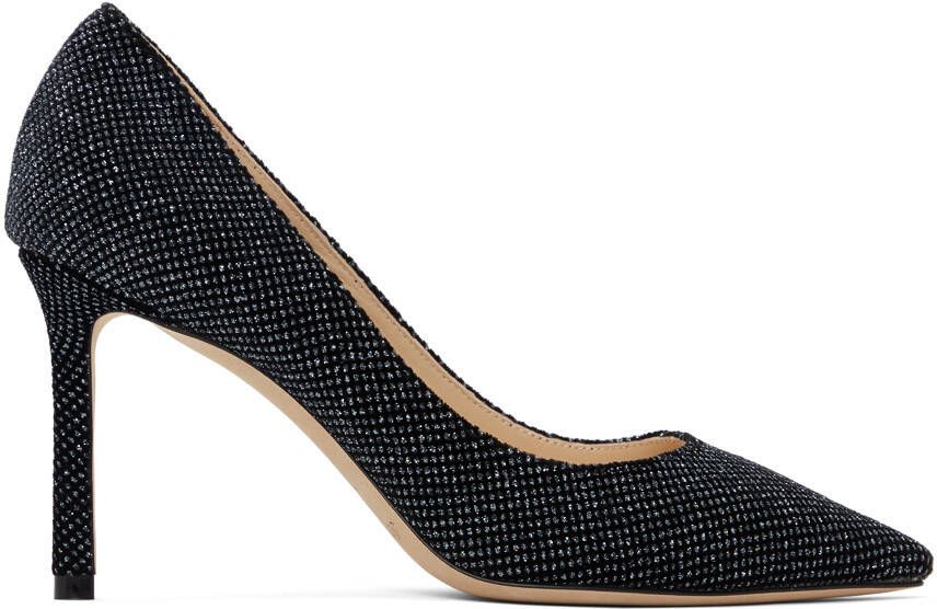 Jimmy Choo Black Glitter Romy 85 Heels - Picture 5
