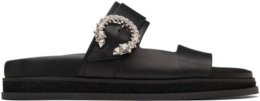 Jimmy Choo Black Marga Flat Sandals - Picture 5