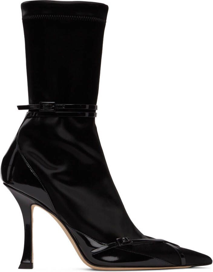 Jimmy Choo Black Mugler Edition Strap Ankle Boots