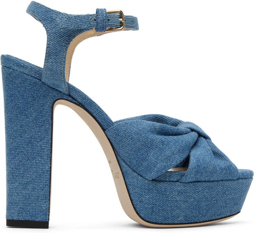 Jimmy Choo Blue Heloise 120 Heeled Sandals - Picture 5