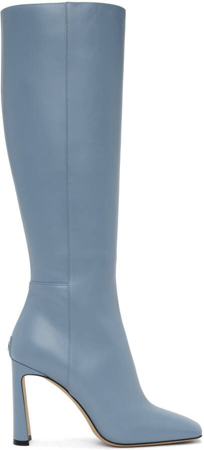 Jimmy Choo Blue Kinsey Boots - Picture 5