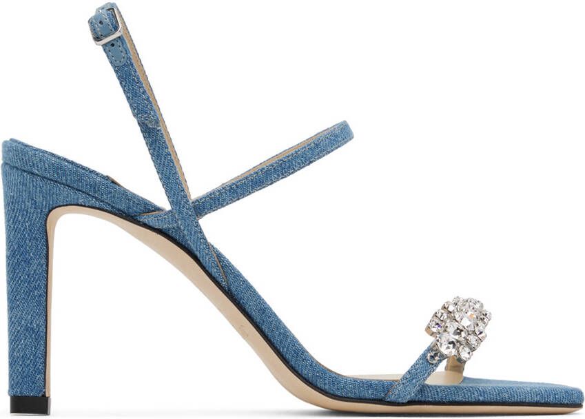 Jimmy Choo Blue Meira 85 Heeled Sandals - Picture 5