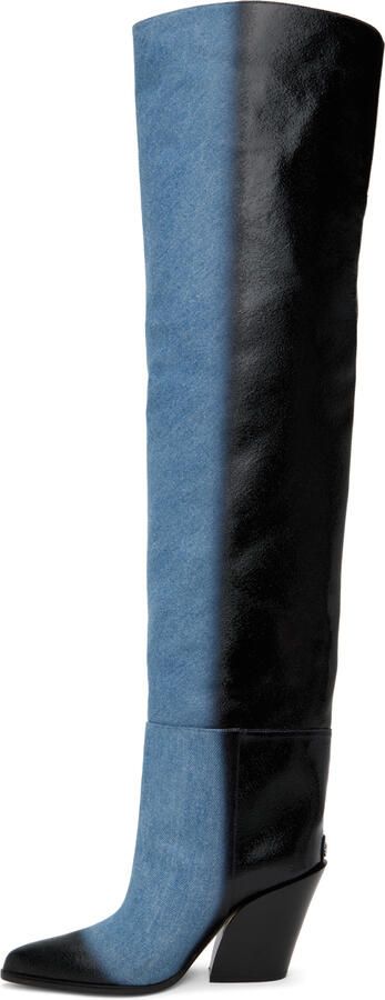 Jimmy Choo Black & Blue Maceo 85 Boots