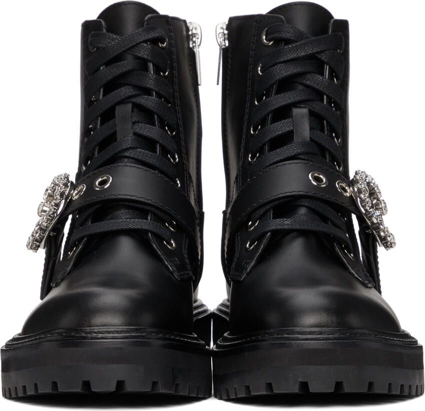 Jimmy Choo Black Cora Flat Combat boots - Picture 2