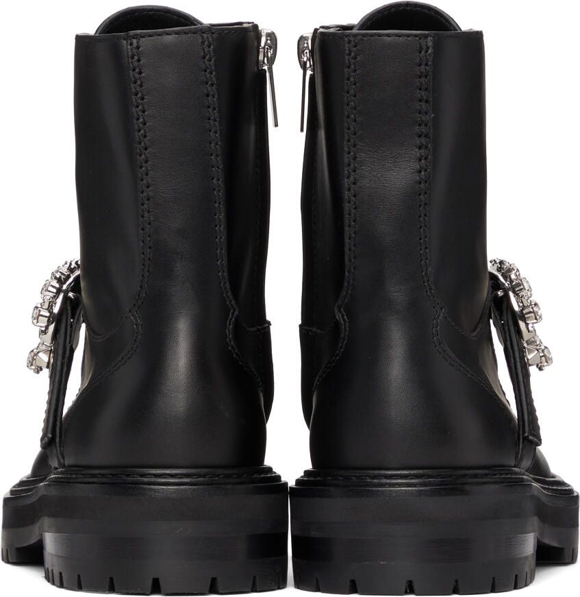 Jimmy Choo Black Cora Flat Combat boots