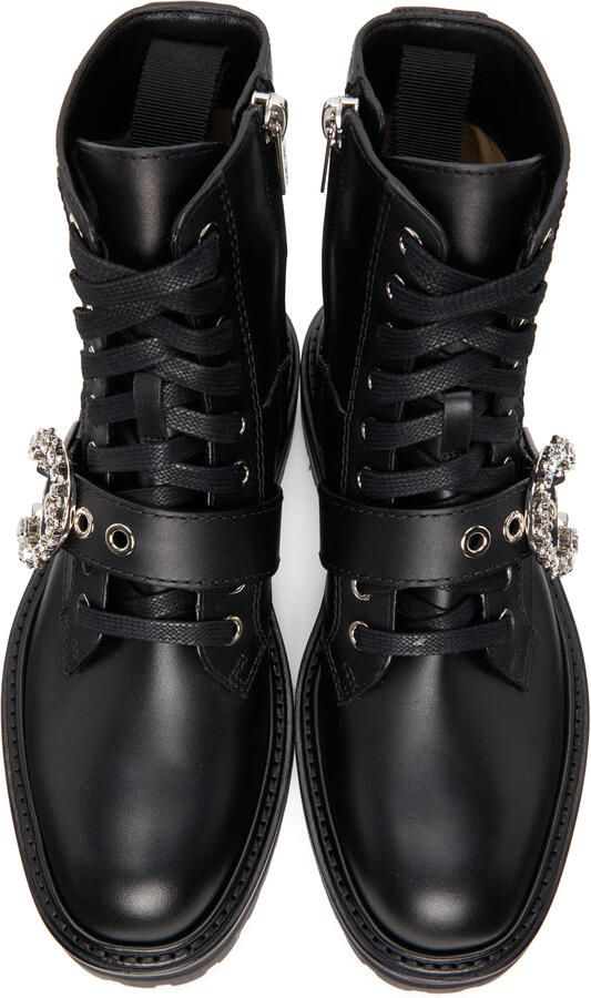 Jimmy Choo Black Cora Flat Combat boots - Picture 4