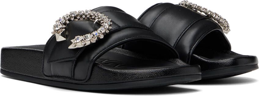 Jimmy Choo Fallon leather slides Black