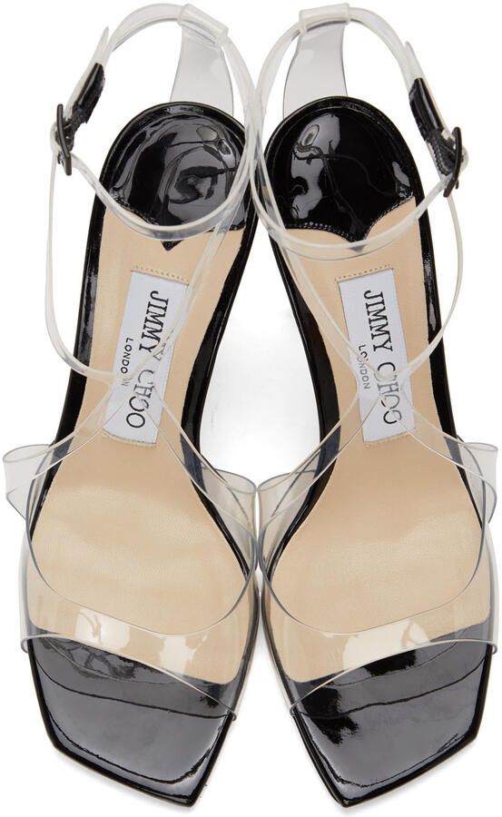Jimmy Choo Black PVC Azia 95 Heels - Picture 4