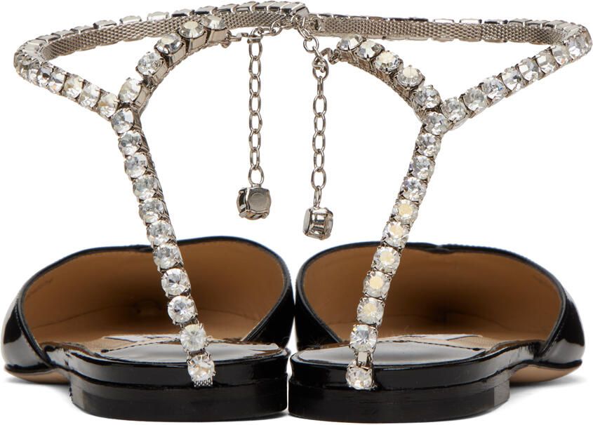 Jimmy Choo Saeda crystal-embellished ballerina shoes Black