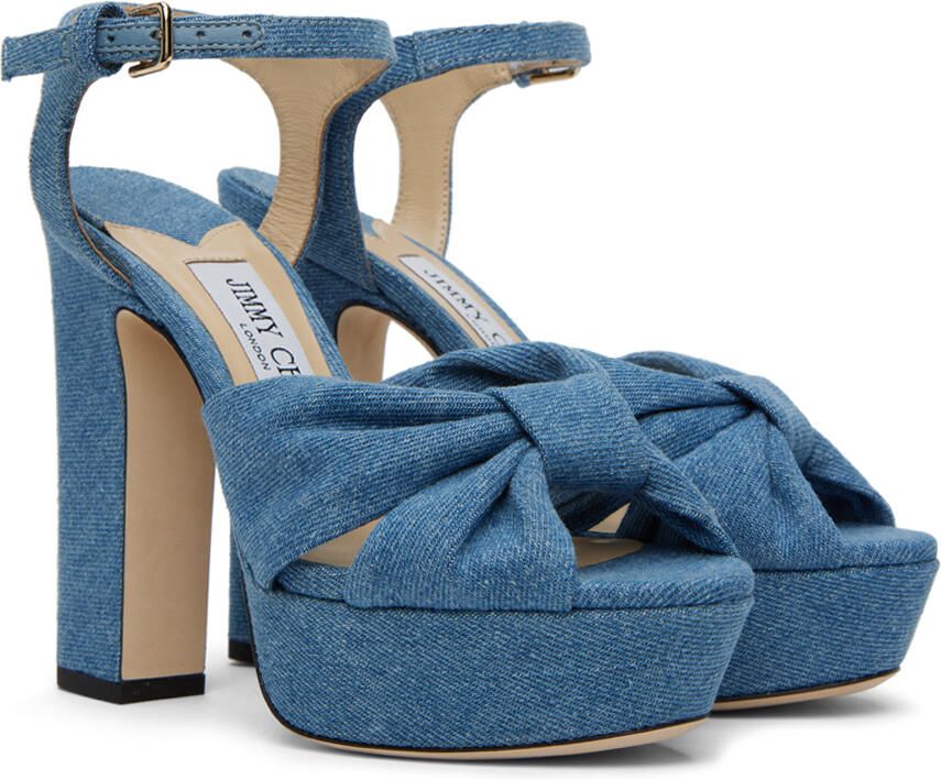 Jimmy Choo Blue Heloise 120 Heeled Sandals - Picture 3