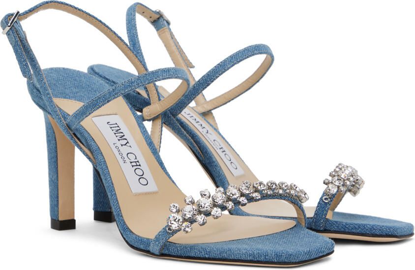 Jimmy Choo Blue Meira 85 Heeled Sandals - Picture 3
