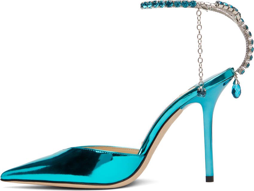 Jimmy Choo Blue Saeda 100 Heels - Picture 3