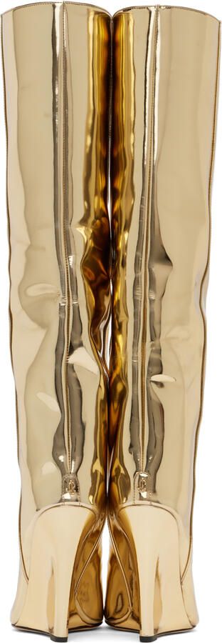 Jimmy Choo Blake metallic 110mm wedge boots Gold - Picture 5