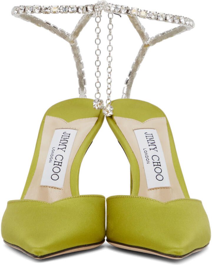 Jimmy Choo Green Saeda 100 Pumps - Picture 2