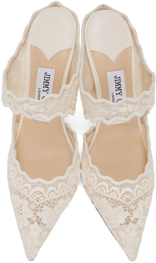 Jimmy Choo Off-White Avri 90 Heels - Picture 3