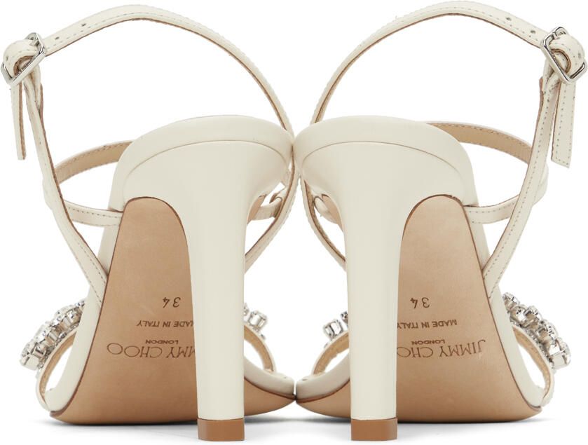 Jimmy Choo Off-White Meira 85 Heeled Sandals