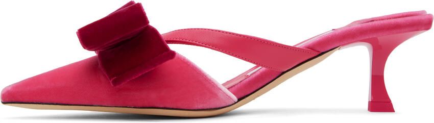 Jimmy Choo Pink Flaca 50 Mules - Picture 4