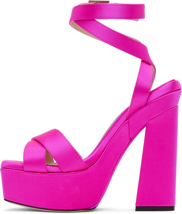 Jimmy Choo Pink Gaia Platform Sandals