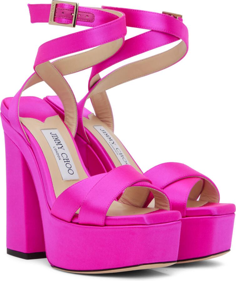 Jimmy Choo Pink Gaia Platform Sandals - Picture 2