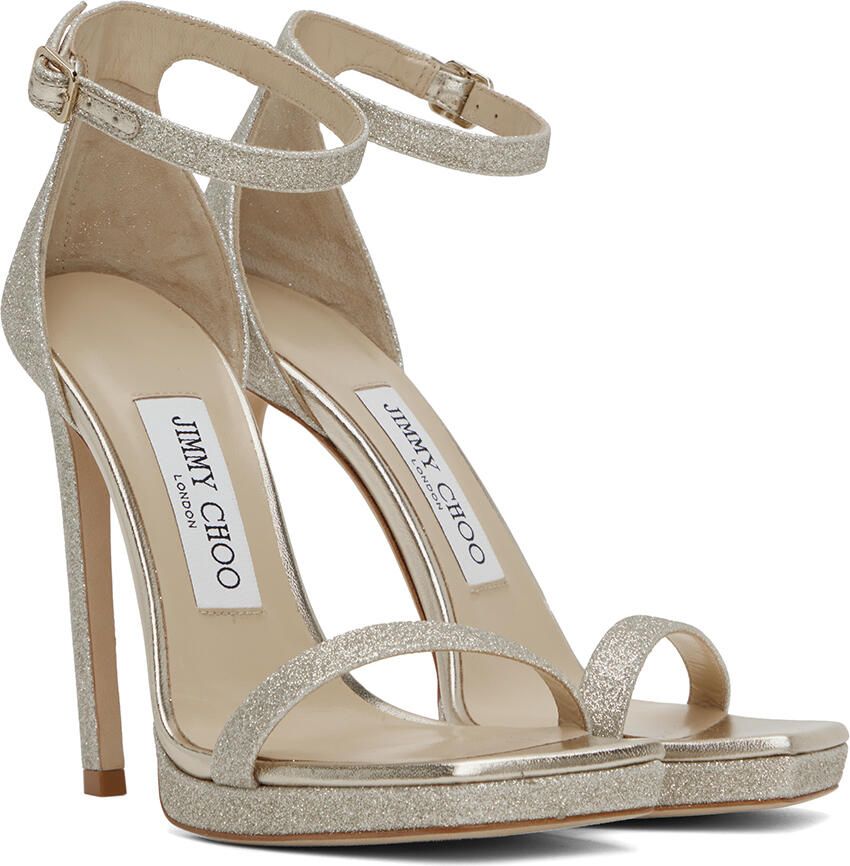 Jimmy Choo Silver Alva 120 Heeled Sandals
