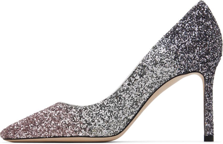 Jimmy Choo Silver & Pink Romy 85 Heels - Picture 3