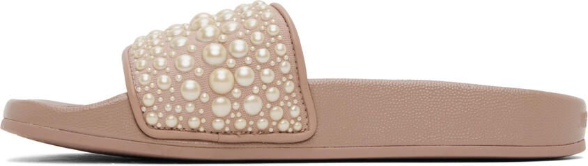 Jimmy Choo Taupe Fitz Slides - Picture 4