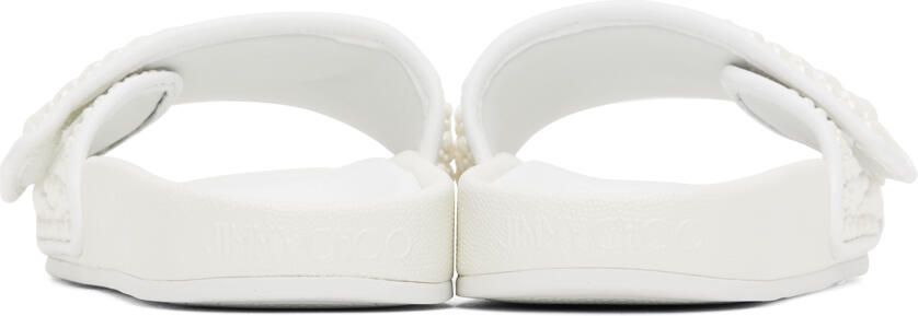 Jimmy Choo White Fitz Slides