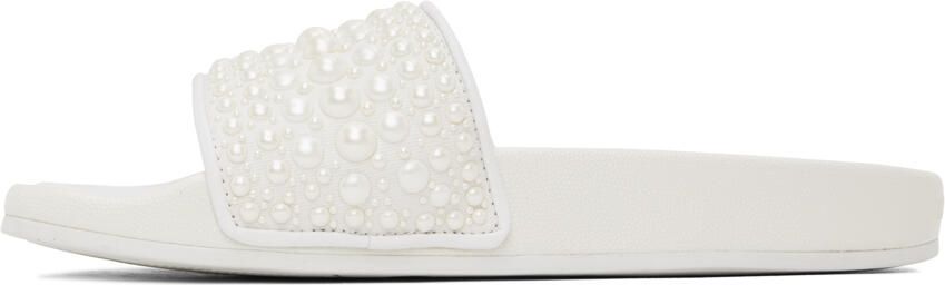 Jimmy Choo White Fitz Slides - Picture 4