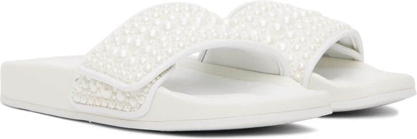 Jimmy Choo White Fitz Slides - Picture 2