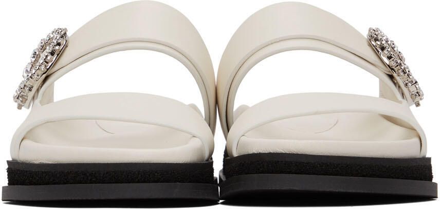 Jimmy Choo White Marga Flat Sandals - Picture 3