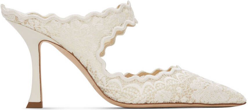 Jimmy Choo Off-White Avri 90 Heels - Picture 5