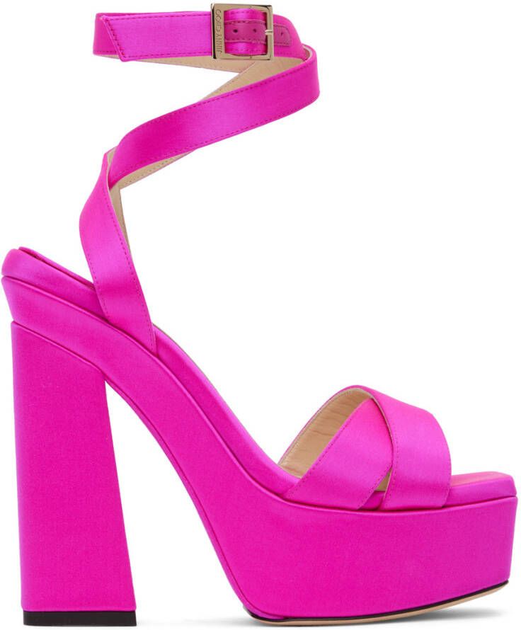 Jimmy Choo Pink Gaia Platform Sandals - Picture 5