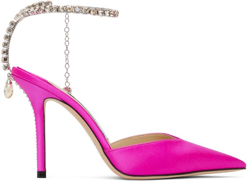 Jimmy Choo Pink Saeda 100 Heels - Picture 5