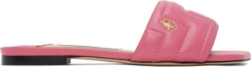 Jimmy Choo Themis quilted single-strap sandals Pink