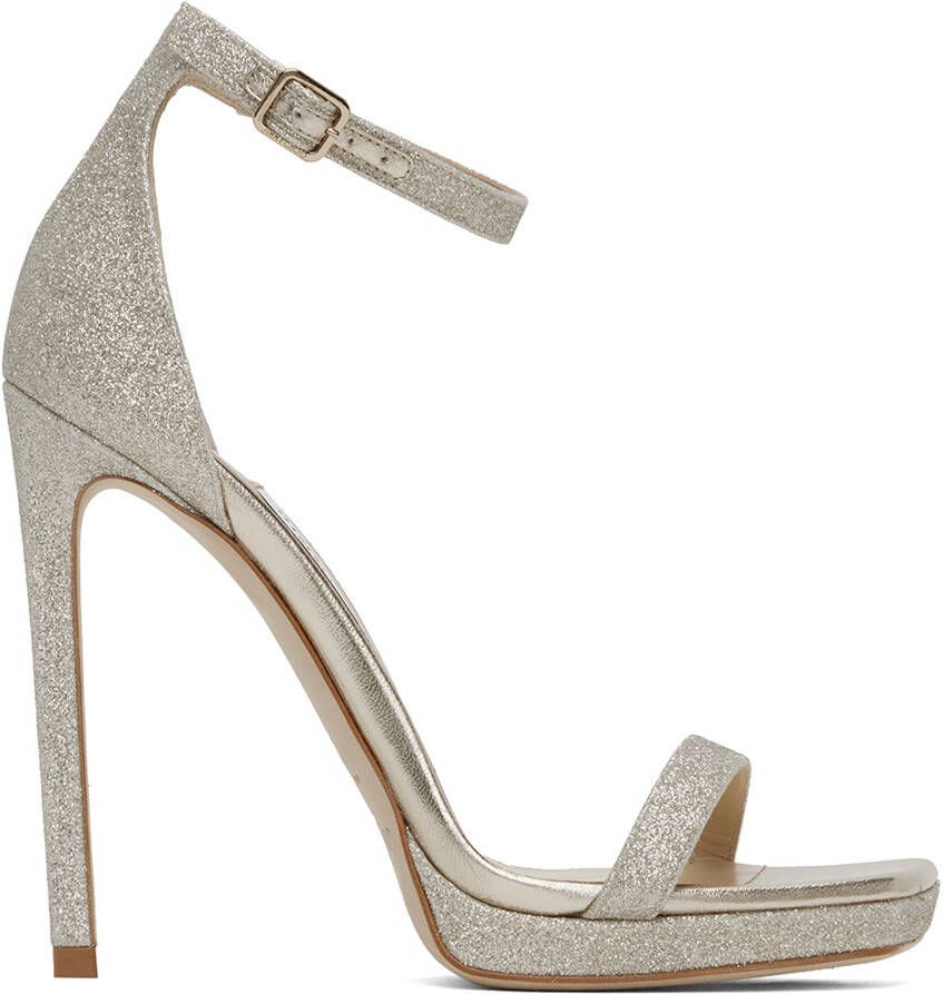 Jimmy Choo Silver Alva 120 Heeled Sandals - Picture 5