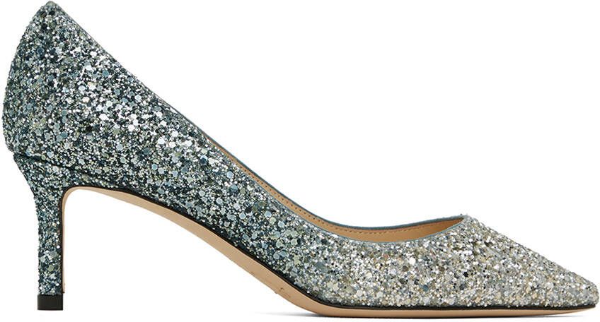 Jimmy Choo Silver & Blue Romy 60 Heels