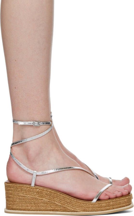 Jimmy Choo Silver & Brown Drive 60 Heeled Sandals