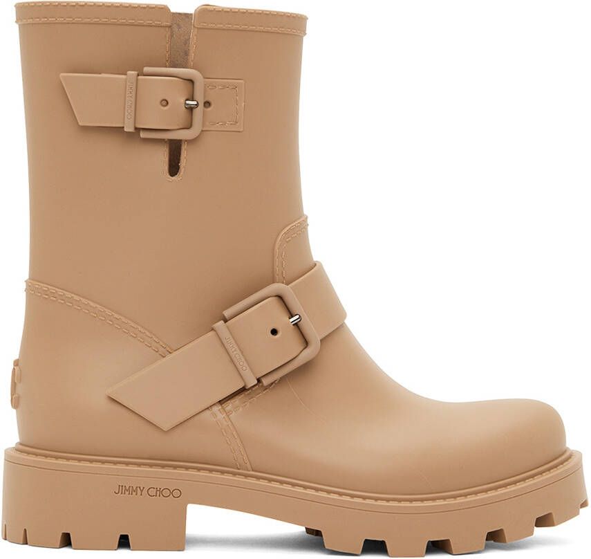 Jimmy Choo Tan Yael Flat Boots - Picture 5