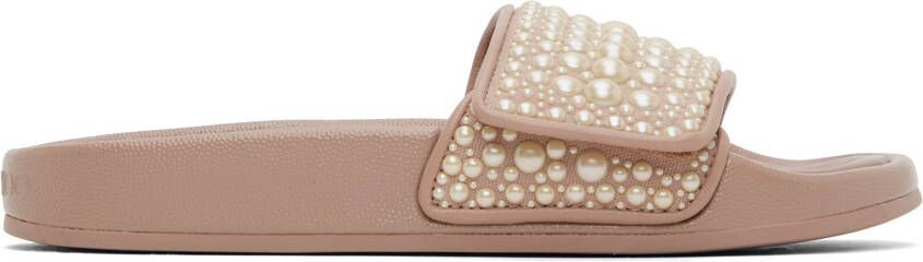 Jimmy Choo Taupe Fitz Slides - Picture 5