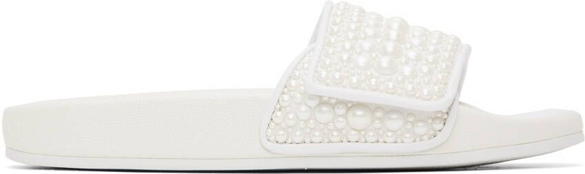 Jimmy Choo White Fitz Slides - Picture 5
